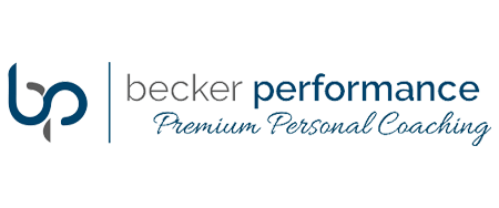 Logo für Becker Performance mit einem stilisierten bp auf der linken Seite und dem Text becker performance Premium Personal Coaching in blauer Schrift und normaler Schrift auf hellem Hintergrund - ideal für Wordpress Wartung Service Seiten.