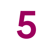 Eine große, fette magentafarbene Zahl 5 auf weißem Hintergrund mit abgerundeten Ecken, perfekt zur Hervorhebung von WordPress-Wartungsdiensten. Eine große, fette magentafarbene Zahl 5 auf weißem Hintergrund mit abgerundeten Ecken, perfekt zur Hervorhebung von Wordpress-Wartungsdiensten.