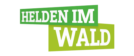 Das Bild zeigt den deutschen Satz HELDEN IM WALD in fetten, weißen Großbuchstaben auf überlappenden grünen Rechtecken mit hellgrauem Hintergrund - perfekt für Websites, die Wordpress Pflege oder Wordpress Wartung anbieten.