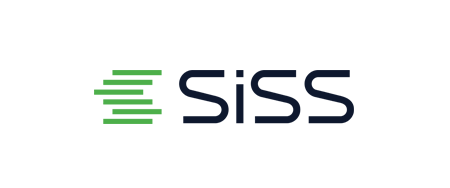 Logo mit dem Wort SiSS in dunkelblauen Buchstaben. Auf der linken Seite bilden sechs horizontale grüne Linien unterschiedlicher Länge ein stilisiertes Design. Der Hintergrund ist hellgrau und spiegelt Zuverlässigkeit wider - perfekt für einen Wordpress-Wartungsdienst.