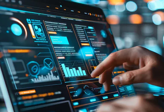 Eine Person interagiert mit einem futuristischen Touchscreen, auf dem bunte Datendiagramme angezeigt werden, die auf eine fortschrittliche Datenanalyse oder die Arbeit einer SEO-Agentur Rastatt in einer High-Tech-Umgebung hinweisen. Eine Person interagiert mit einem futuristischen Touchscreen, auf dem bunte Datendiagramme angezeigt werden, die auf eine fortschrittliche Datenanalyse oder die Arbeit einer SEO-Agentur Rastatt in einer High-Tech-Umgebung hinweisen.